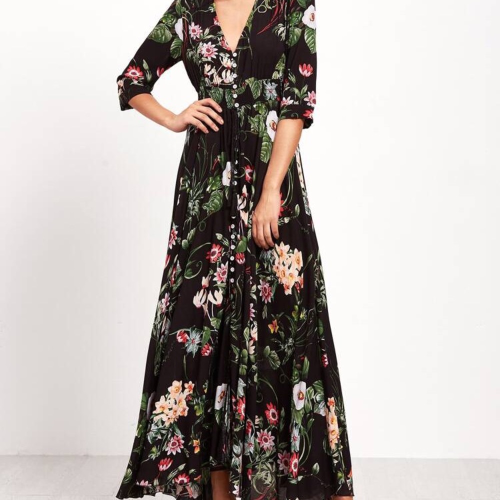 New SHEIN Button Through Floral Maxi Dress